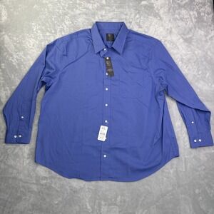 GS Dress Shirt Men's 18-34/35 Blue Comfort Classic Fit Wrinkle Free New